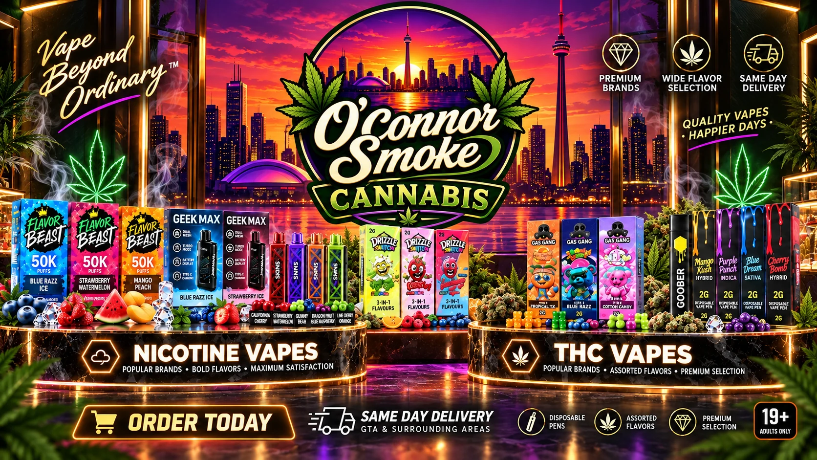 O'Connor Smoke Cannabis in East York — nicotine and THC vapes